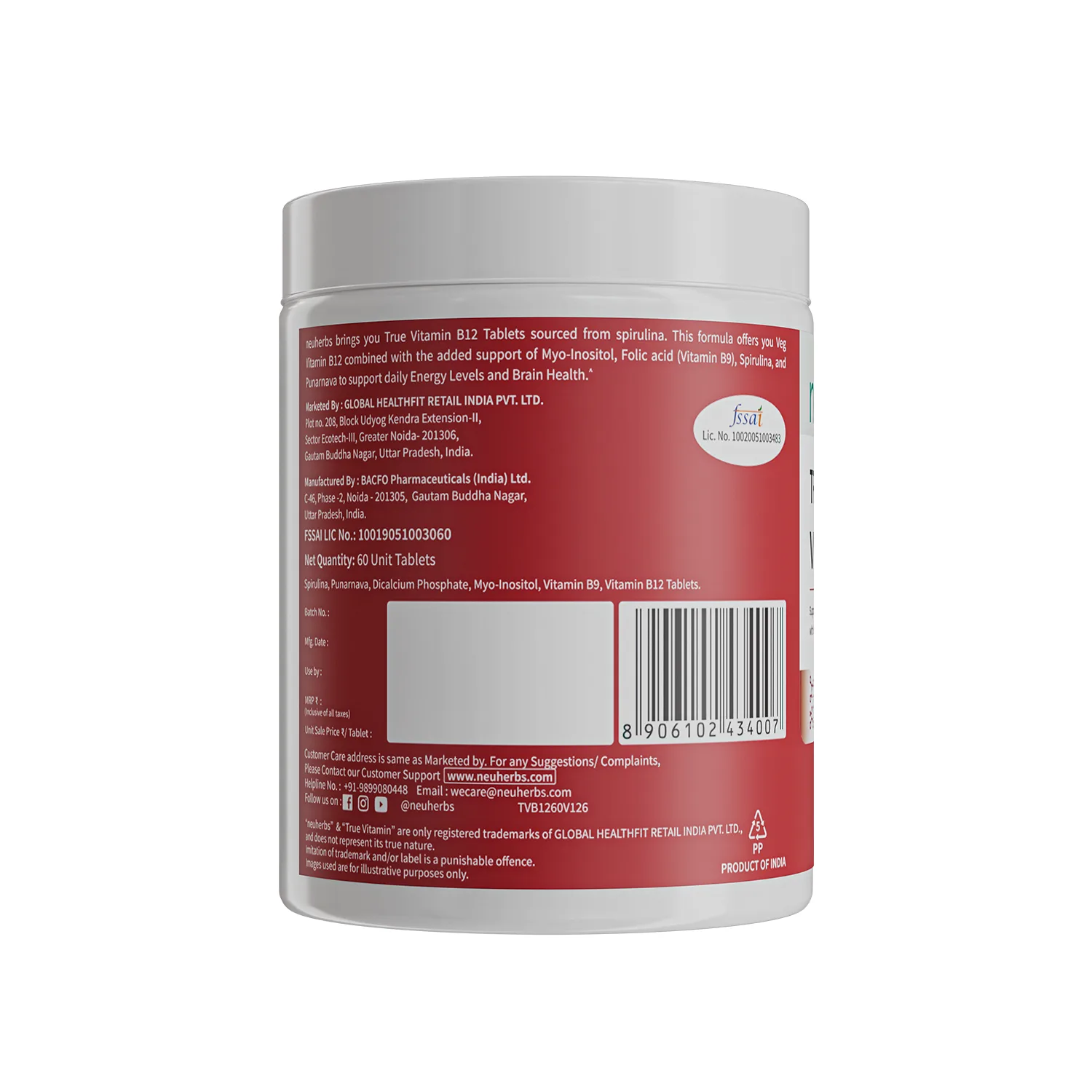 Plant-Based True Vitamin B12 Tablets For Energy & Brain - Image 8