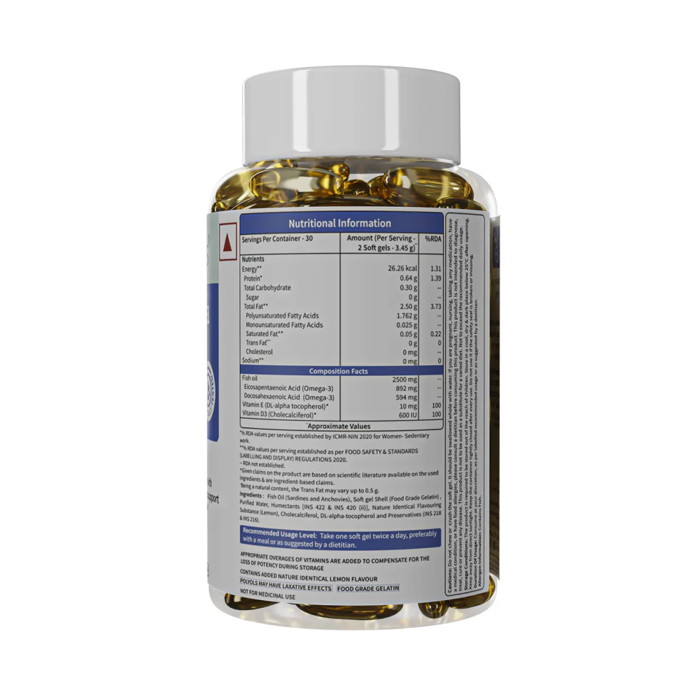 Deep Sea Fish Oil Capsules - 2500 mg Omega 3 (Lemon Flavored) - Image 10