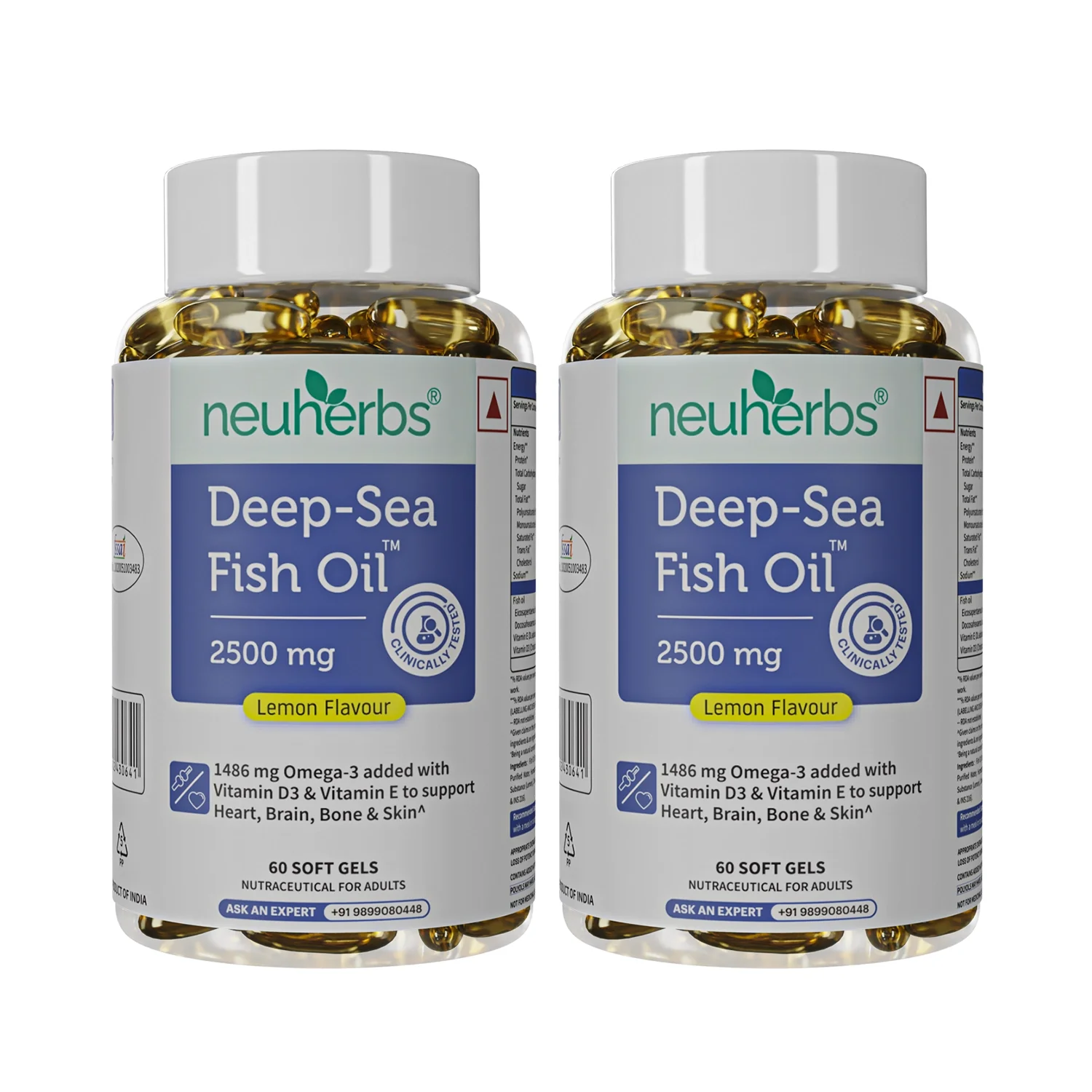 Deep Sea Fish Oil Capsules - 2500 mg Omega 3 (Lemon Flavored) - Image 8