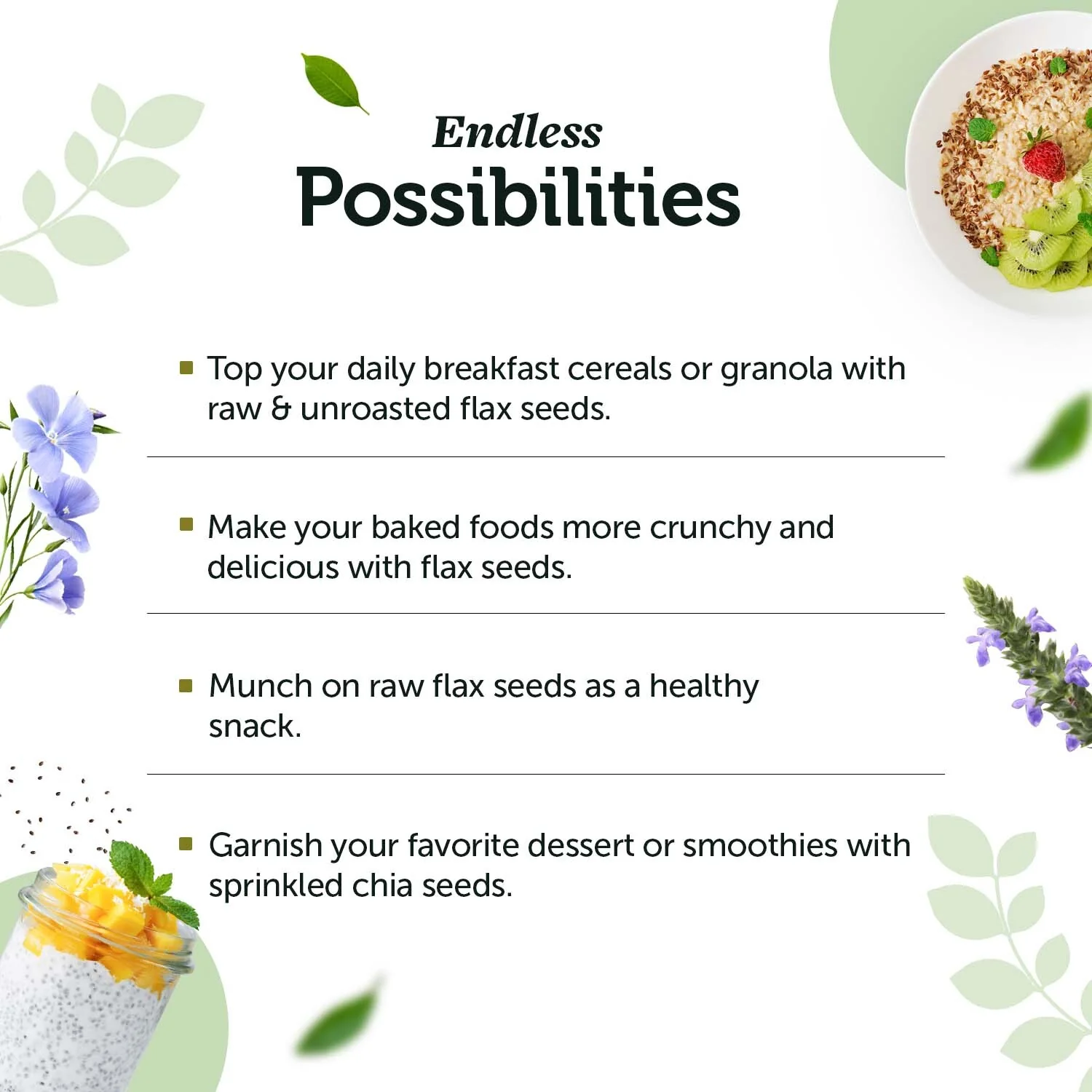 Flax & Chia Seeds Combo - Heart Health, Weight Loss, & Nutrition - Image 4