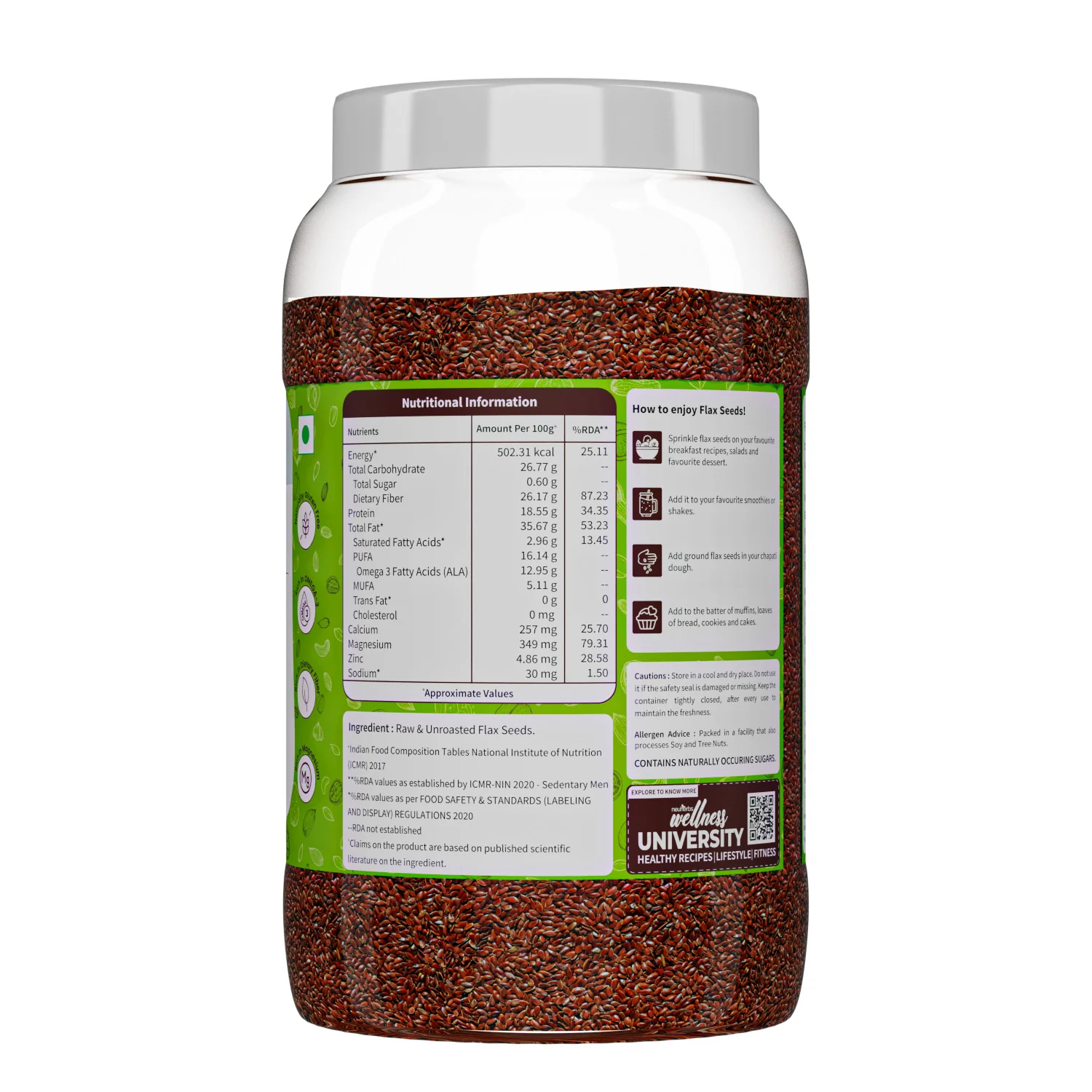 Raw Unroasted Flax Seeds naturally rich in Omega-3 fatty acids Helps in cholesterol levels, weight loss or management and strong Bones - Image 6