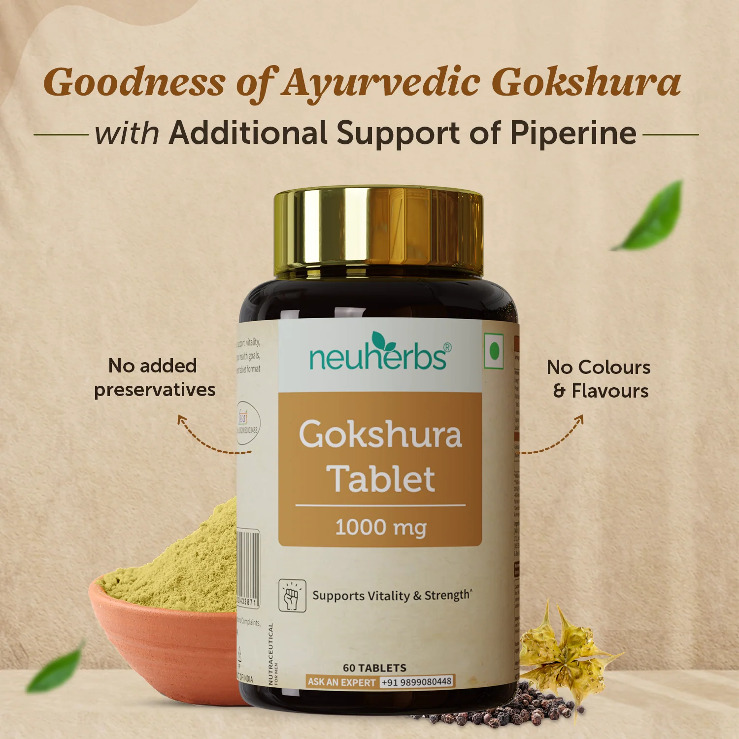 Ayurvedic Gokshura Tablet For Men Wellness - Improves Vitality & strength, Helps Boost Testosterone Levels - Image 3