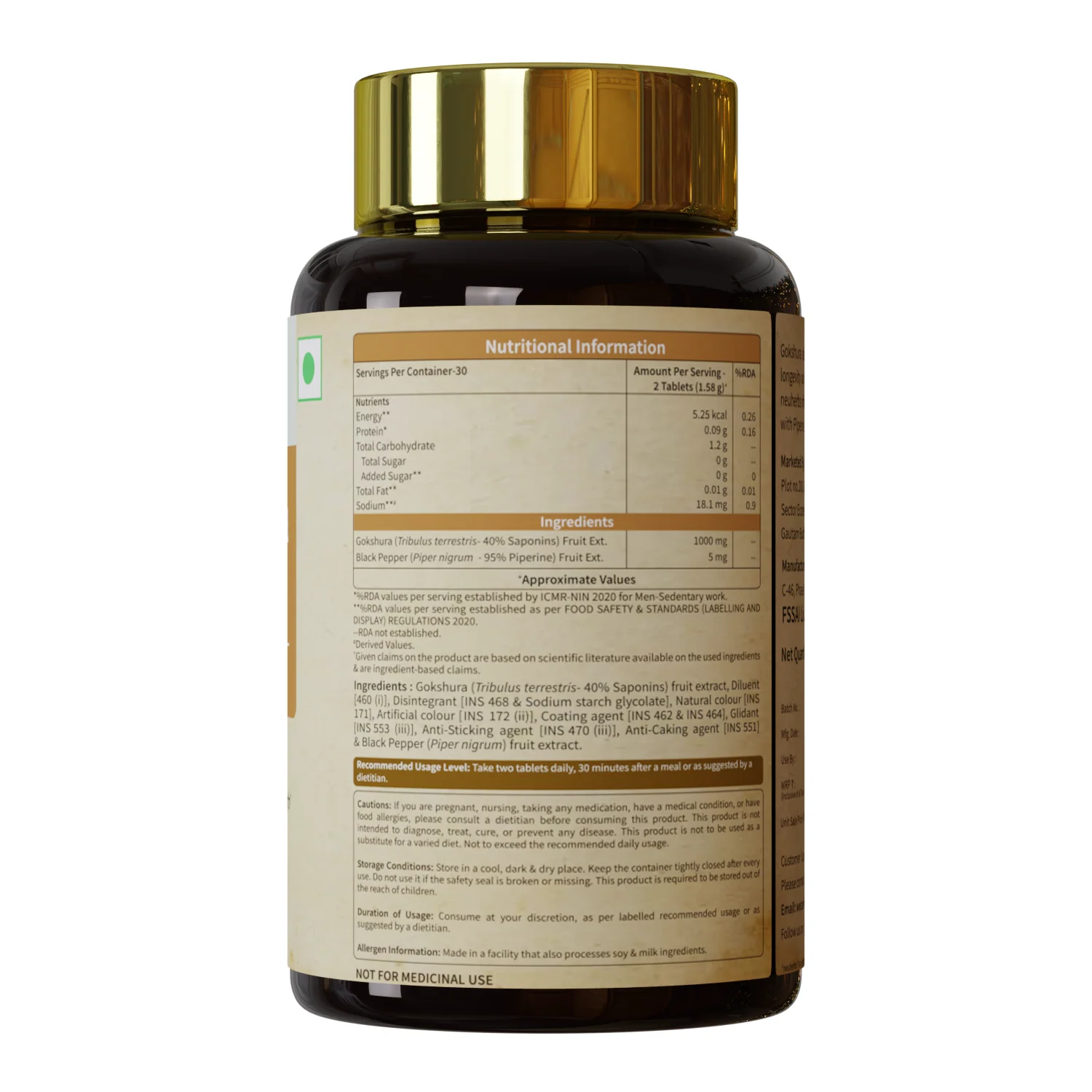 Ayurvedic Gokshura Tablet For Men Wellness - Improves Vitality & strength, Helps Boost Testosterone Levels - Image 6