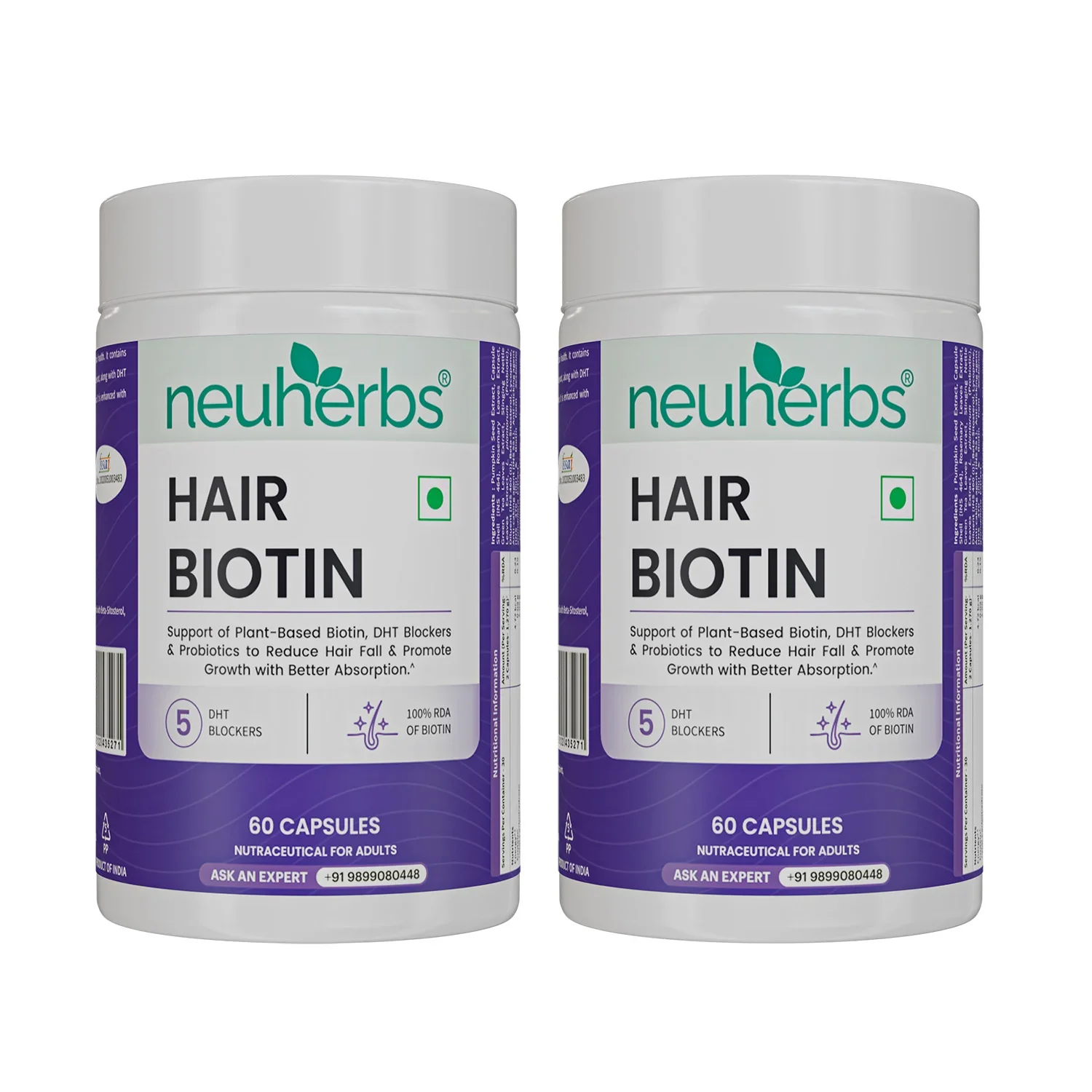 Neuherbs Hair Biotin Capsules - DHT Blocker Hair Supplement - Image 10