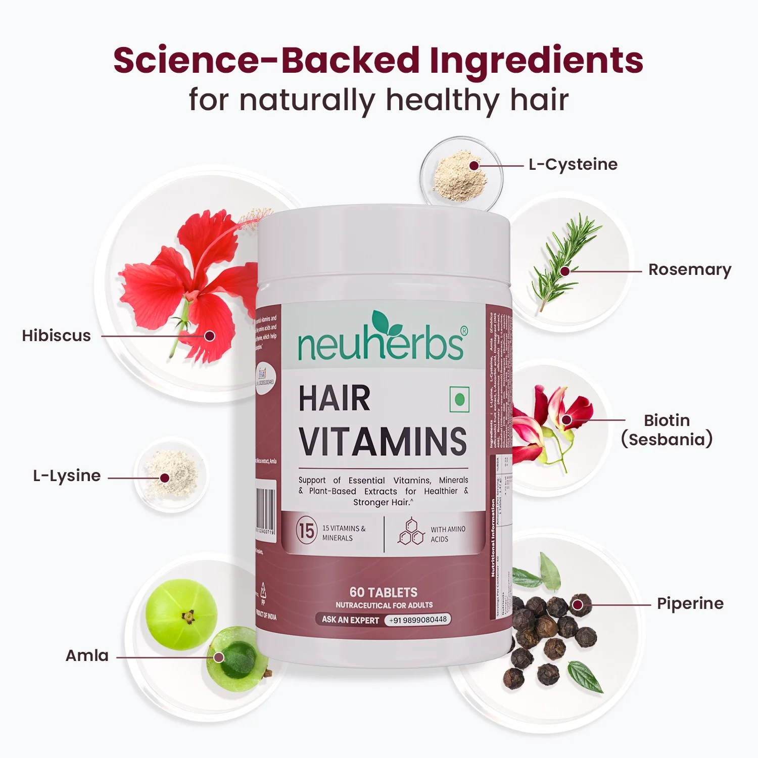 Neuherbs Hair Vitamins Tablets - Image 3