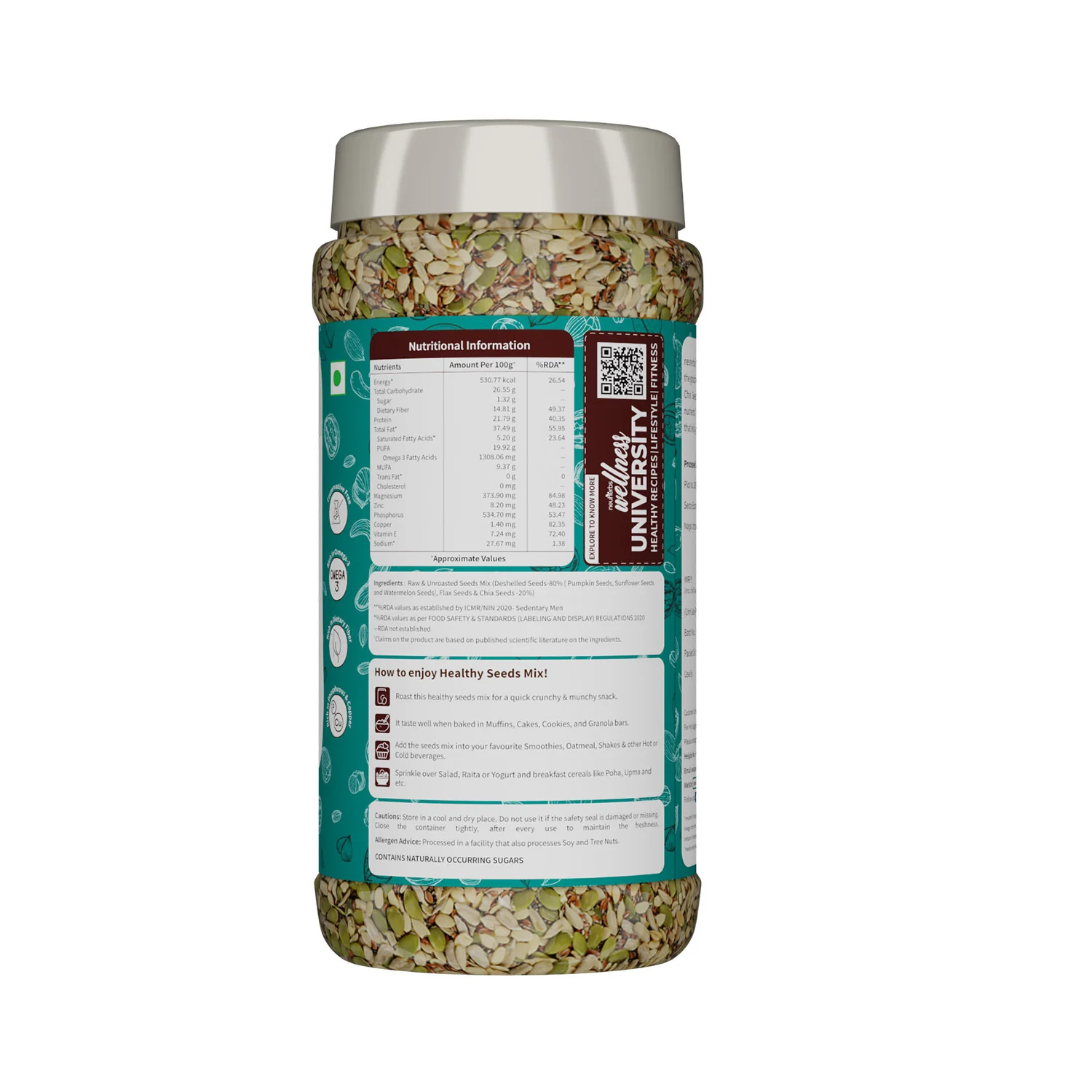 Healthy Seeds Mix rich in Vitamin E, healthy fats & Omega-3 for Heart & Brain, Immunity & Bones and Hair & Skin - Image 7