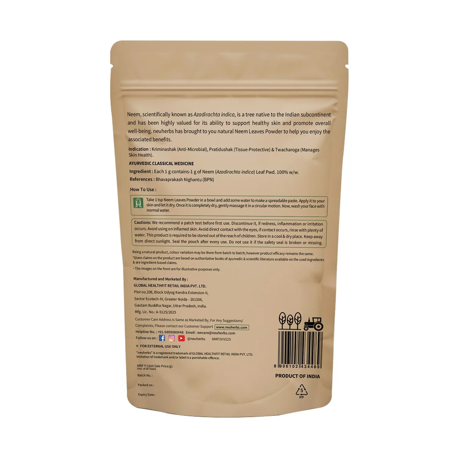 100% Natural Neem Leaves Powder - For Blemishes-Free Skin - Image 5