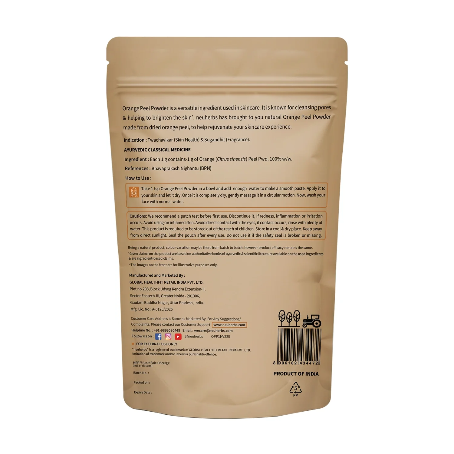 100% Natural Orange Peel Powder For Skin Glow & Reduce Dullness - Image 5