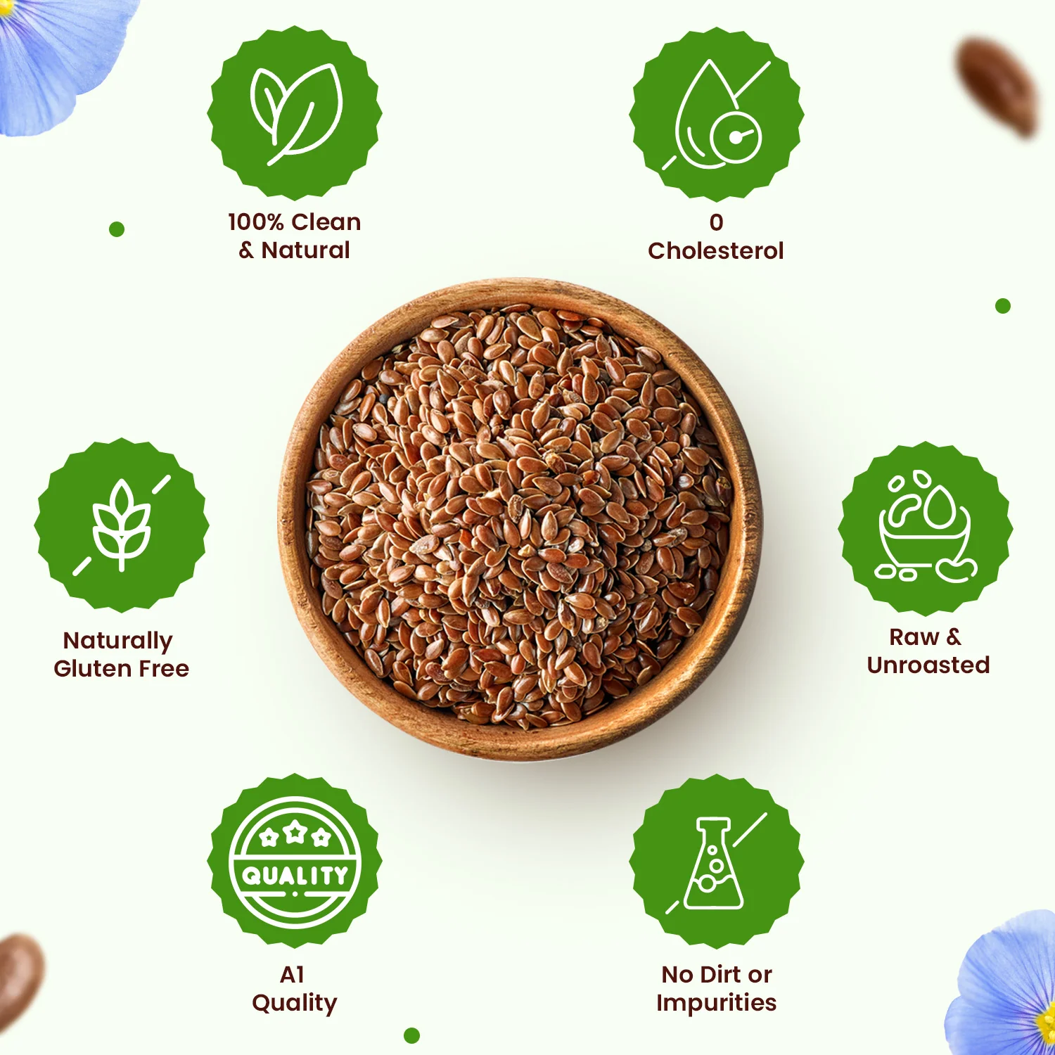 Raw Unroasted Flax Seeds naturally rich in Omega-3 fatty acids Helps in cholesterol levels, weight loss or management and strong Bones - Image 3