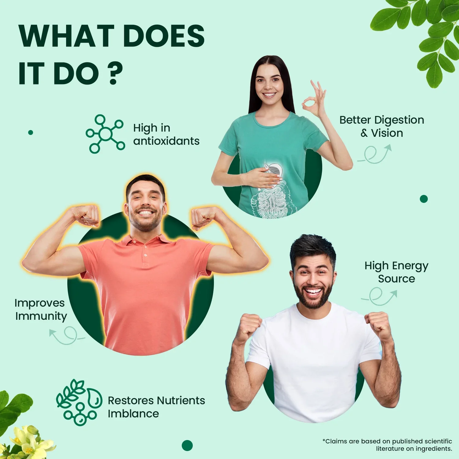 Moringa Powder for Immunity, Weight Loss, Gut Health - Image 3