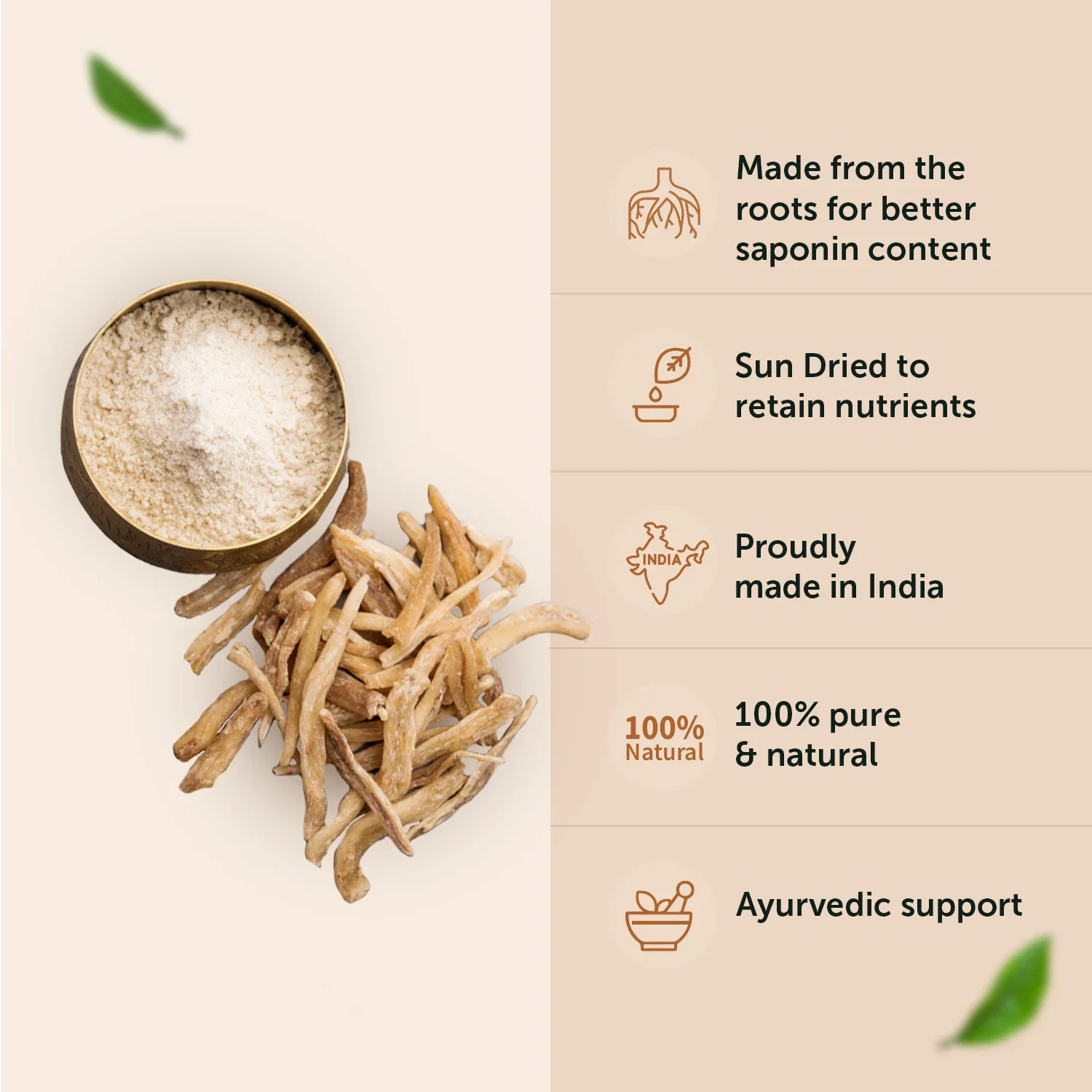 Organic Safed Musli Powder for men's support of vitality, reduced physical weakness and high performance. - Image 3