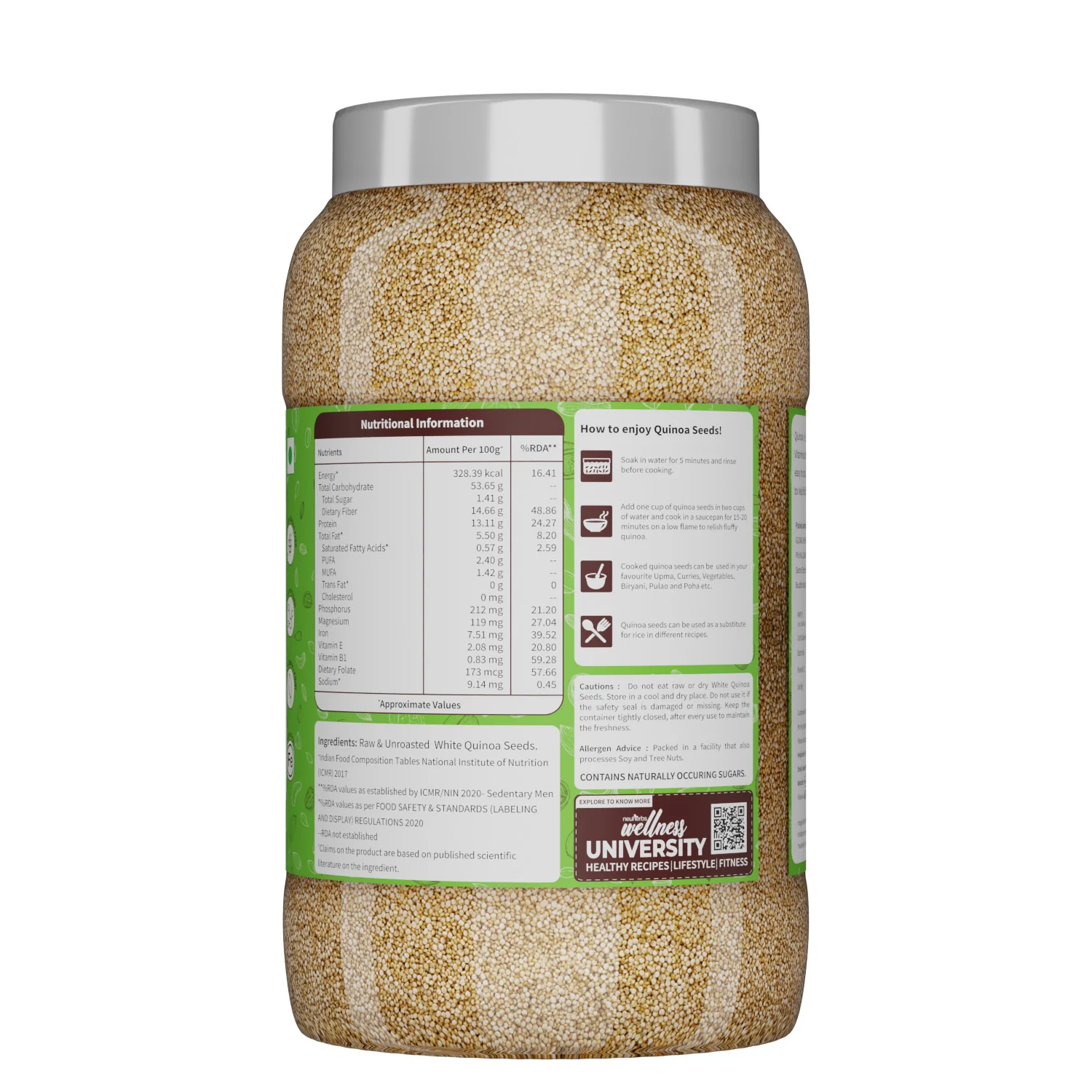 Raw Unroasted White Quinoa Seeds Rich in Protein, Iron, Fiber and Gluten Free Helps in cholesterol levels, weight loss and strong Bones - Image 6