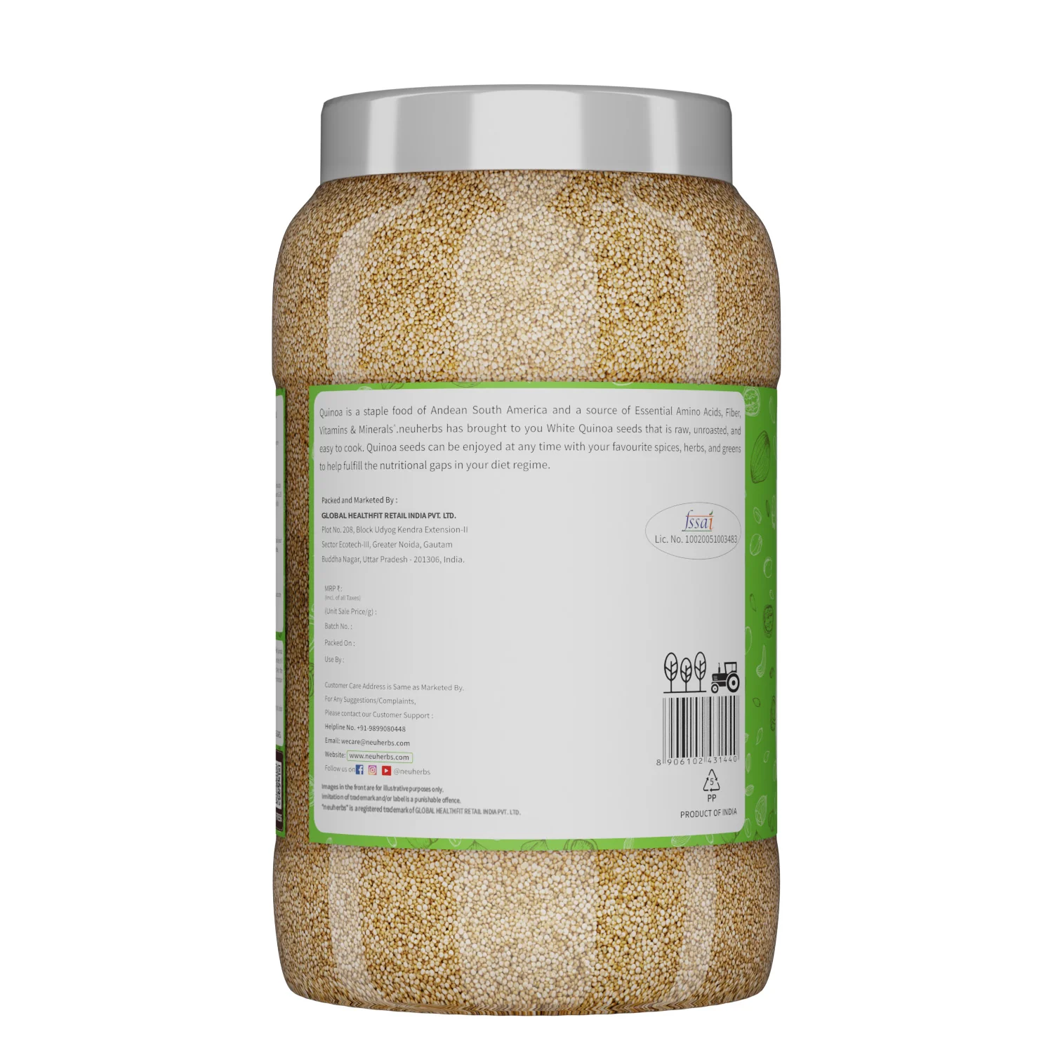 Raw Unroasted White Quinoa Seeds Rich in Protein, Iron, Fiber and Gluten Free Helps in cholesterol levels, weight loss and strong Bones - Image 7