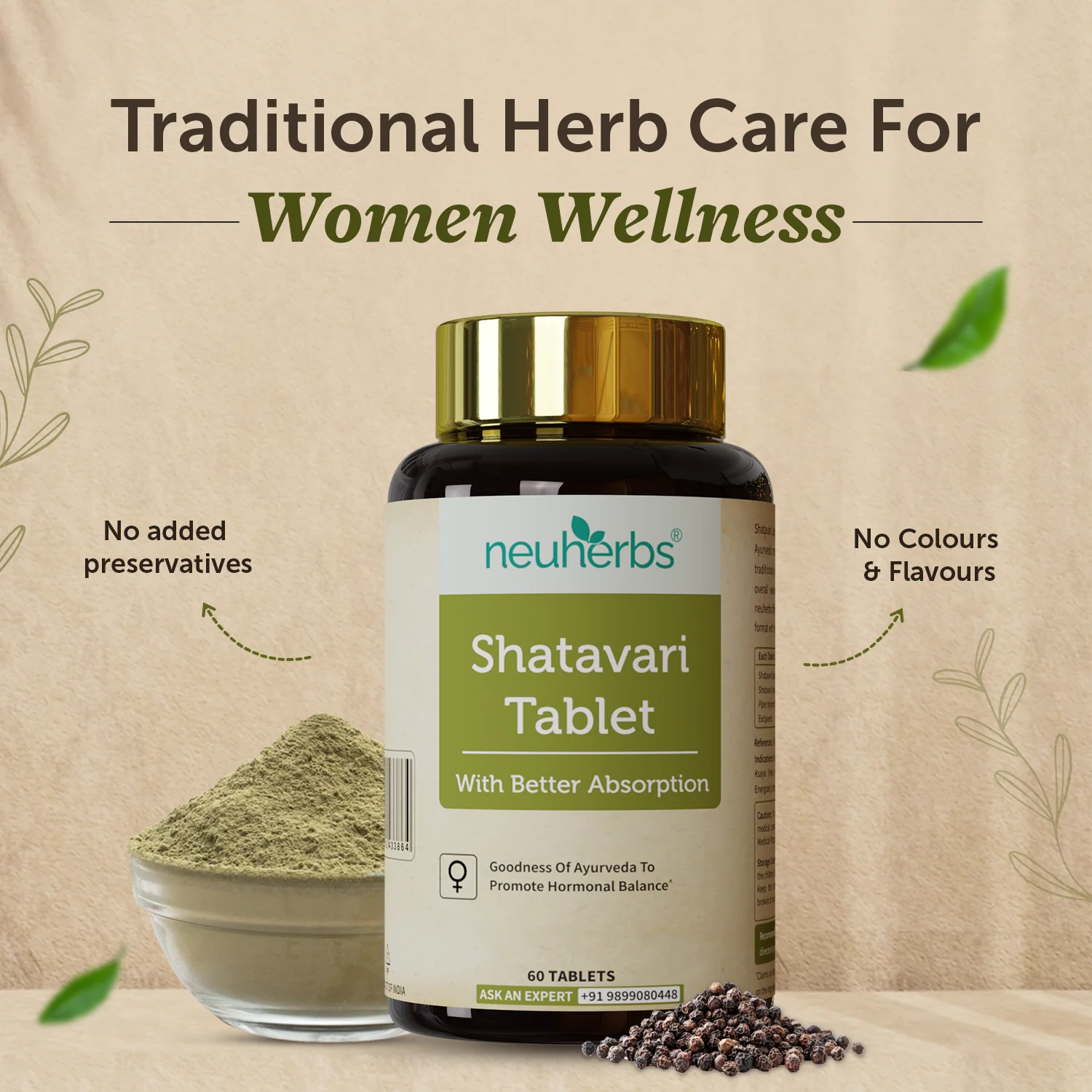 Ayurvedic Shatavari Tablets - Helps Maintain Women Hormonal Balance, Boost Immunity and Strength - 60 Tablets - Image 4