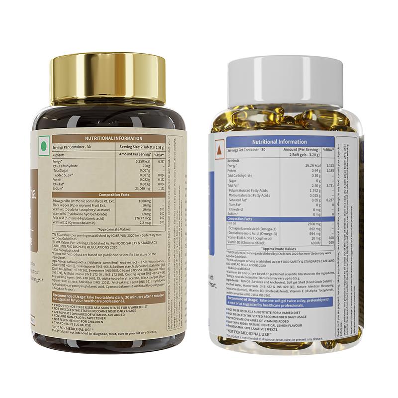 Stress Buster Combo: Omega-3 Fish Oil & Ashwagandha for Heart & Mind - Image 5