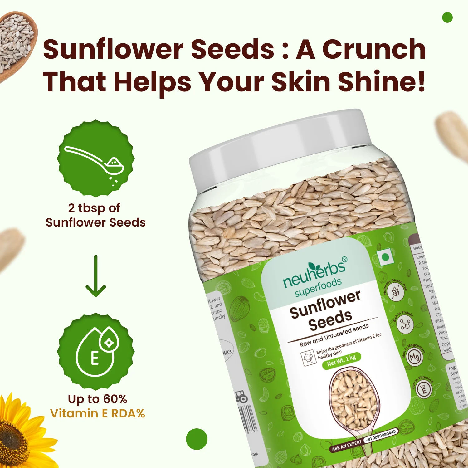 Organic Sunflower Seeds are rich in Vitamin E, unsaturated fatty acids, potassium & naturally sodium-free helps in heart & skin health - Image 5