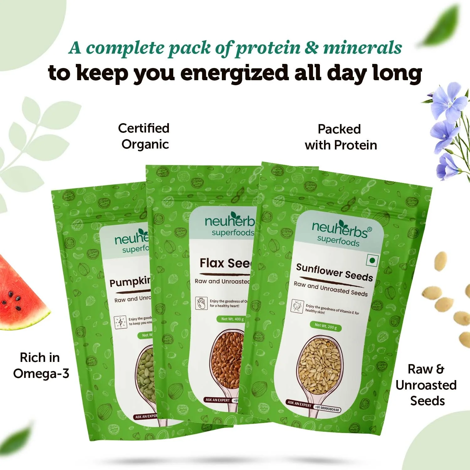 Super Seeds Mix: Pumpkin, Sunflower & Flax for Heart, Brain & Joints - Image 3