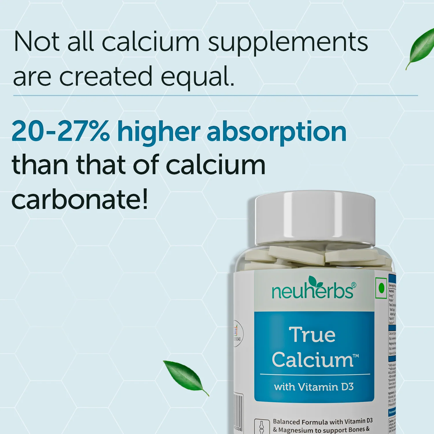 True Calcium Tablets with Plant Vitamin D3 for Stronger Bones - Image 5