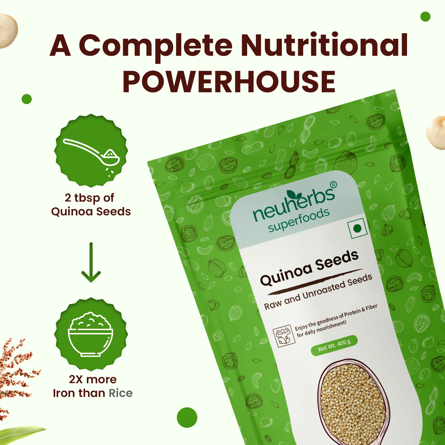 Unroasted White Quinoa Seeds for Weight Loss & Strong Bones - Image 6